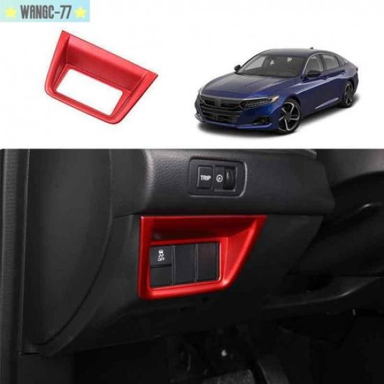 Bright Red Car Headlight Button Frame Cover Trim For Honda Accord 10th 2018-