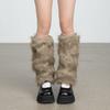 Soft Faux Furs Leg Sleeves Winter Leg Warmers Elastic Thermal Protective Boot Covers Footless Socks For Women Hosiery