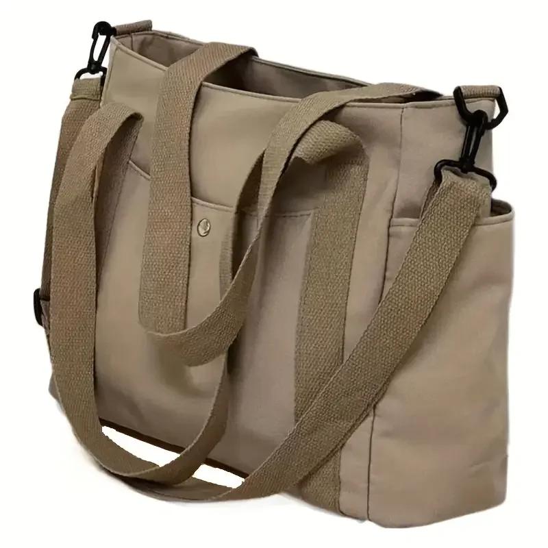 

Large Capacity Nylon Crossbody Bag Casual Solid Color Messenger Shoulder Bag with Removable Strap Women s Fashion Tote Bag