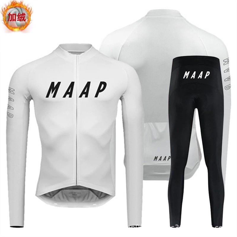 Set Maglia da Ciclismo Termica a Manica Lunga Bici da Strada Invernale Unisex Calda Foderata in Pile