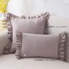 BUYNOW 1PC Suede Ruffle Skirt Small Fresh Pillowcase Pillowcase Sofa Pillowcase Bedside Cushion Cover  Home Bedroom Decoration