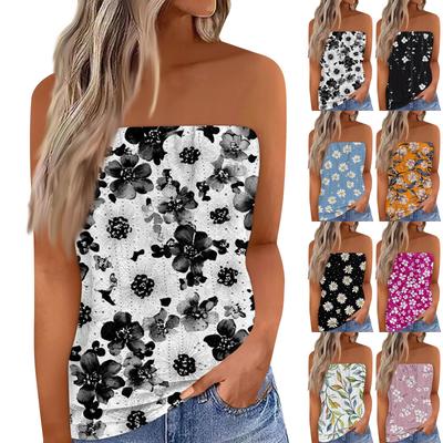 Crop Tops For Women Sexy Cami Tank Summer Tube Sleeveless Printed Camisole Shirt Vest