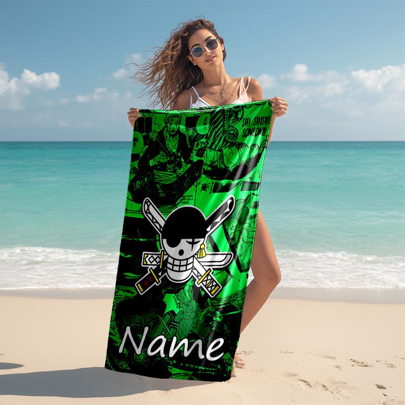 Personalized Customized Proof Beach Towel with Zoro the Pirate King Pattern - Soft, Absorbent,quick-drying,perfect Swimming,camping&bathing