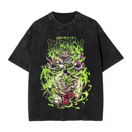 Oversized Dragon Ball Broly Anime T-shirt Man Women Vintage Washed Short Sleeve Tee Streetwear Loose Casual Top Summer Y2k 2026