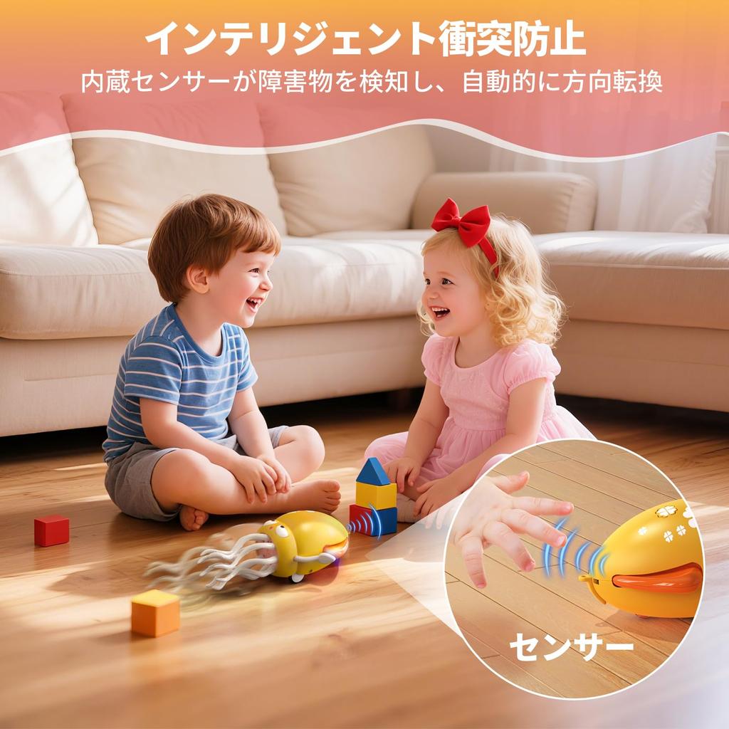 Electric Robotic Octopus for Kids, Dancing Electric Octopus Toy with LEDs and Music, Rechargeable Crawling, Interactive Obstacle Avoidance Sensor,