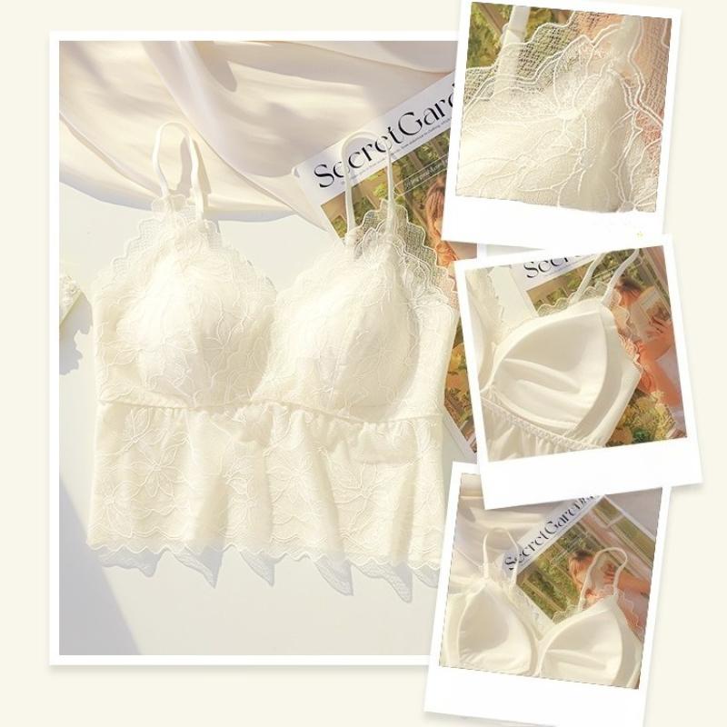 Dámské krajkové podprsenky Top Pohodlné Bralette Jednobarevné Sexy Spodní Prádlo Vesta Dámské Bezdrátové spodní prádlo Duté Bezešvé Podprsenka