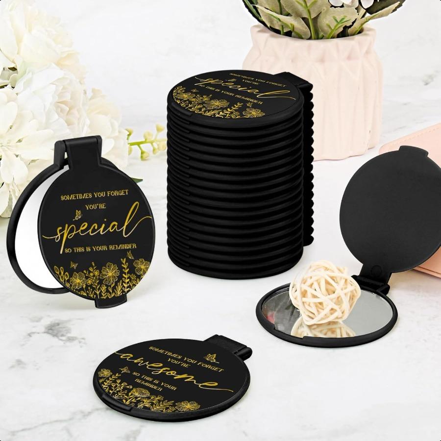 

100 шт. Вдохновляющее компактное зеркало оптом Маленькое карманное зеркало для кошелька Круглое Портативное Складное Зеркало для макияжа Мини-компактное зеркало Gi United States