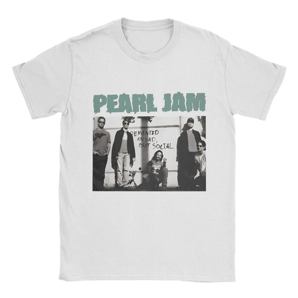 Men T-Shirts Music Pearls Jam  Novelty Pure Cotton Tees Short Sleeve  T Shirts Crewneck Clothes Plus Size