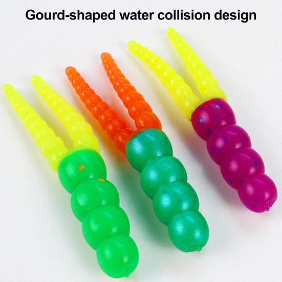 20Pcs 5CM/2G Soft PVC Worm Bait Fork Tail Two-color Bionic Artificial Worm Lure Swimbait Saltwater Freshwater Fishing Accessories