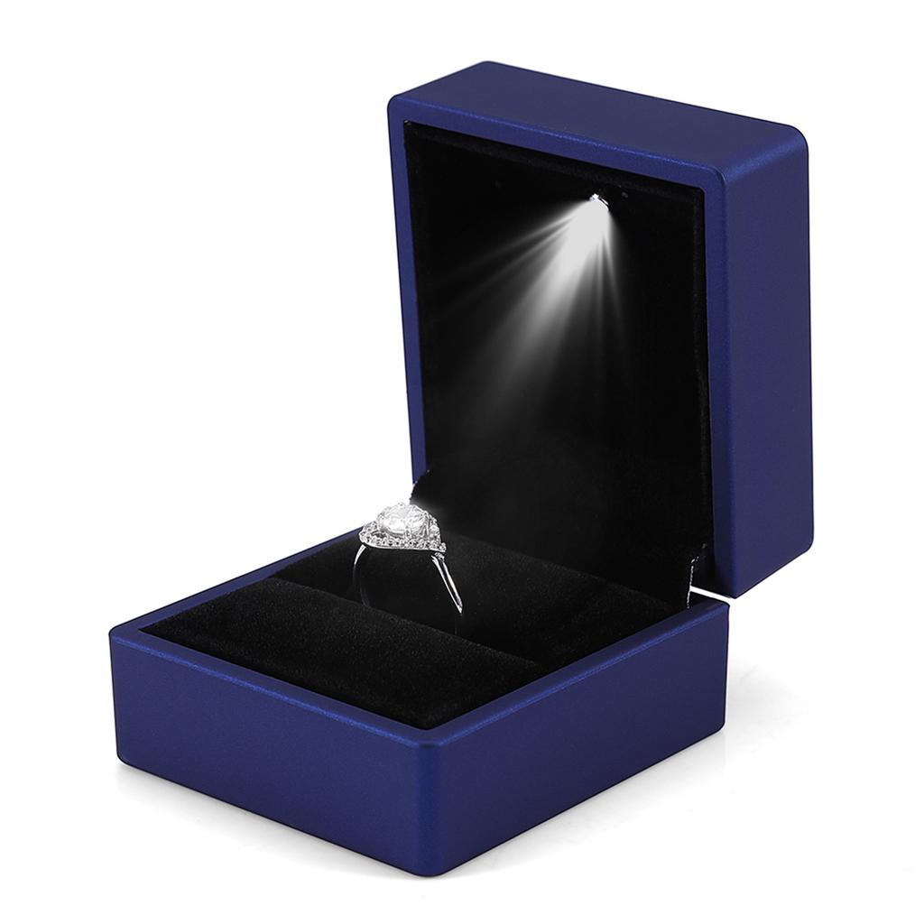 4 Colors Fashionable LED Lighted Ring Storage Box Jewelry Display Case Gift