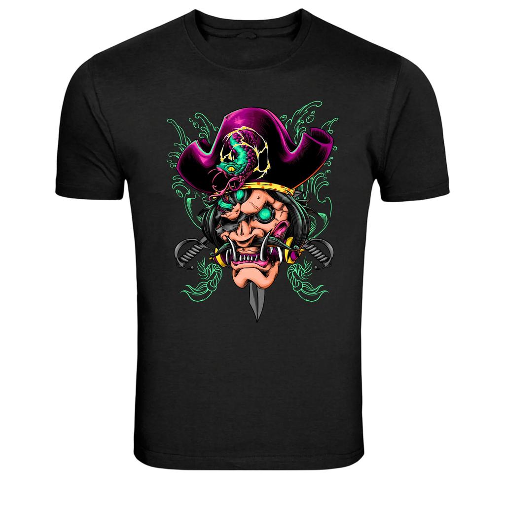 Pirate Oni Mask Samurai Demon Warrior Graphic T-Shirt