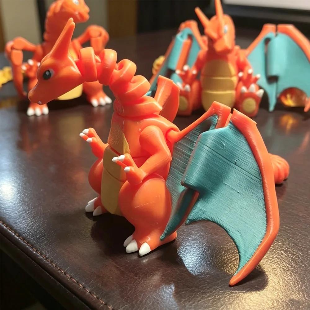 Pokemon 3D Printed Articulated Charizard Action Figure Movable Model Ornament Children's Gift Desktop Decoration Toys