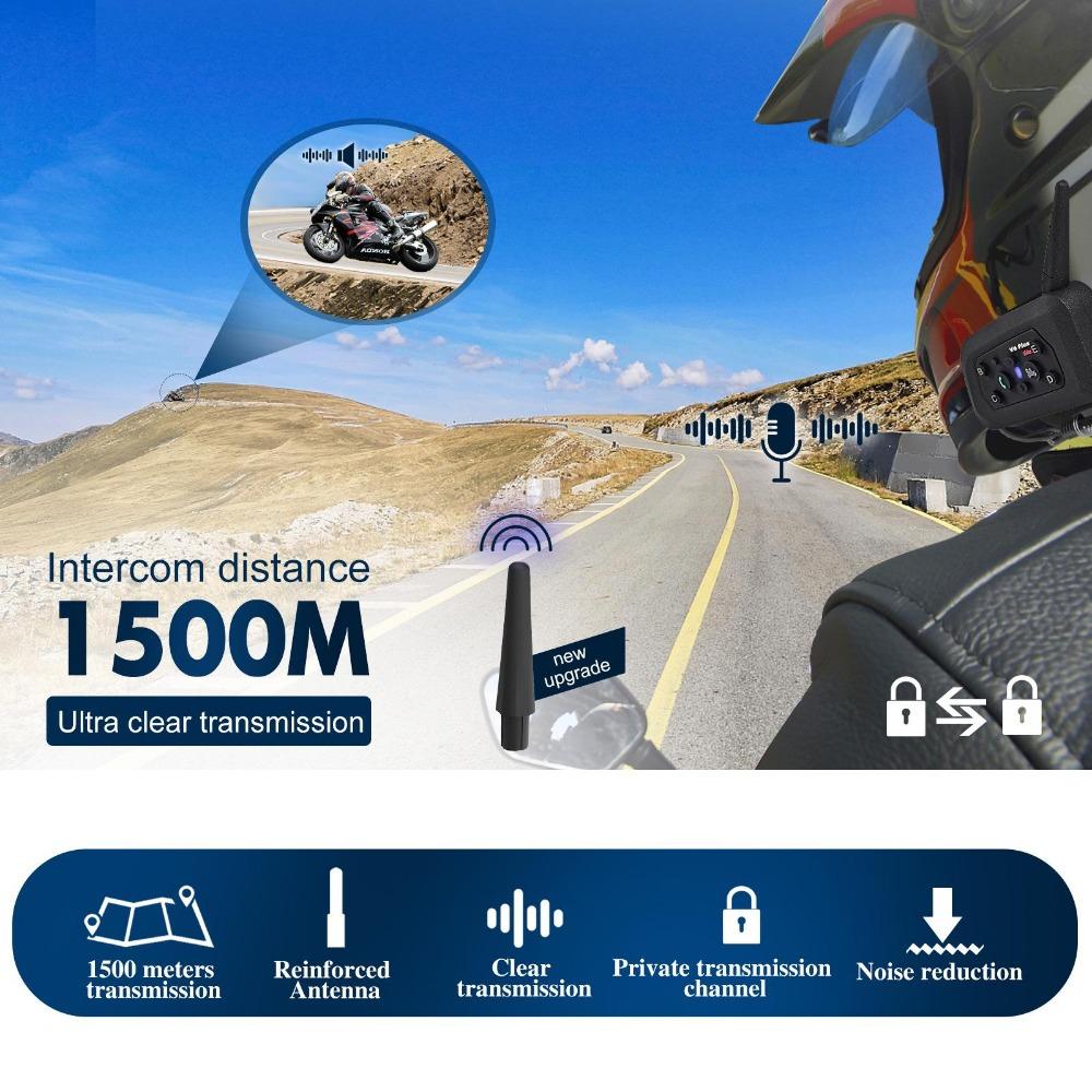 Zestaw słuchawkowy Bluetooth V6 Plus Smart Motorcycle, obsługa telefonu z muzyką GPS, wodoodporny interkom wielofunkcyjny