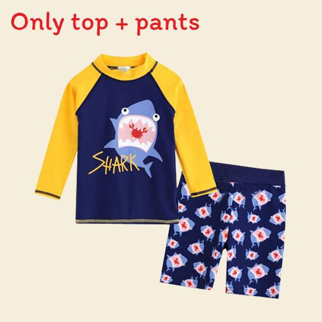 Childrens Swimwear Boys Split Long Sleeve Quickdry Polyester Sun Protection For Water Sports