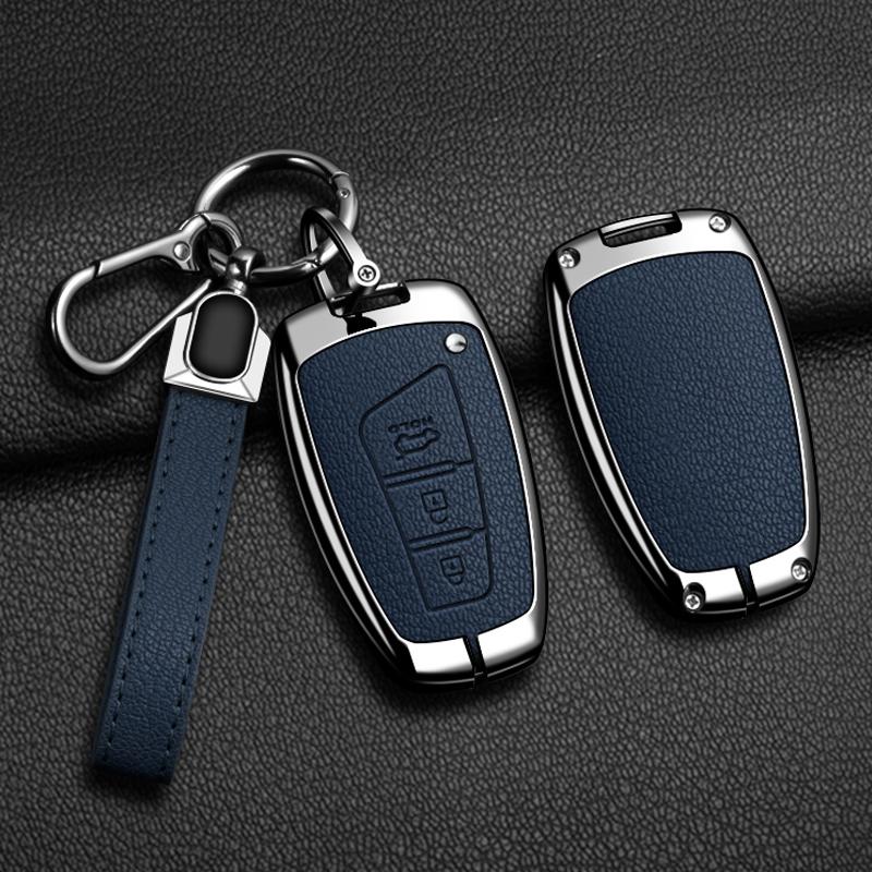 Zinklegierung Leder Auto Schlüsselhülle Hyundai Grand Santa Fe 3Dm Ix45 Ix35 Genesis Dh Grandeur Azera Hg Equus Schlüsselhülle