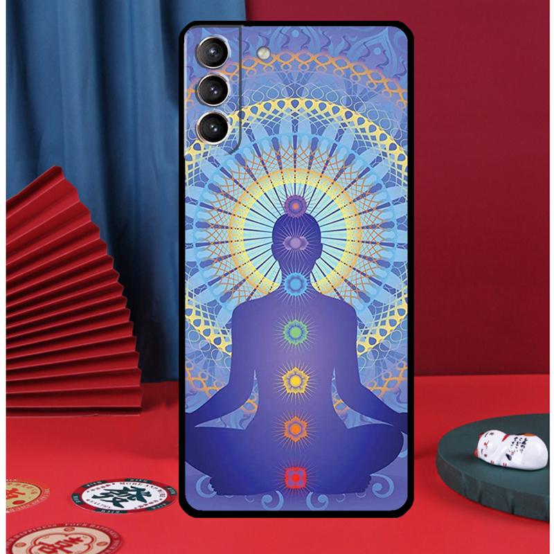 Mandala Chakra Insist Yoga Phone Case For Samsung Galaxy S24 Ultra S9 S10 S20 FE S21 S22 S23 Plus S25 Ultra Back Cover