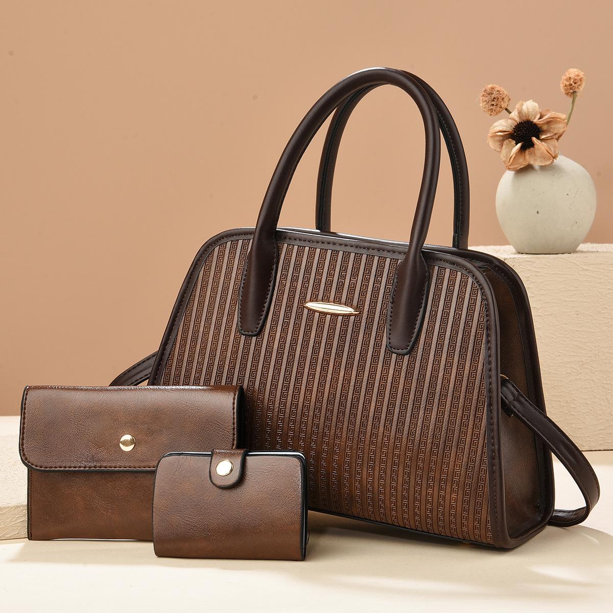 

Новая сумка высокого уровня внешнего вида, модная сумка из трех частей в стиле пэчворк, полосатый дизайн, сумка через плечо высокого уровня внешнего вида .