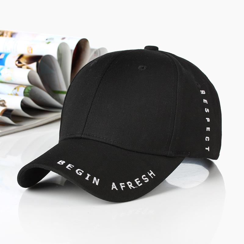 Neue Mode Buchsticken Schwarz Weiß Kappe Baumwolle Snapback Hüte Für Männer Frauen Hip Hop Angepasste Baseballkappen