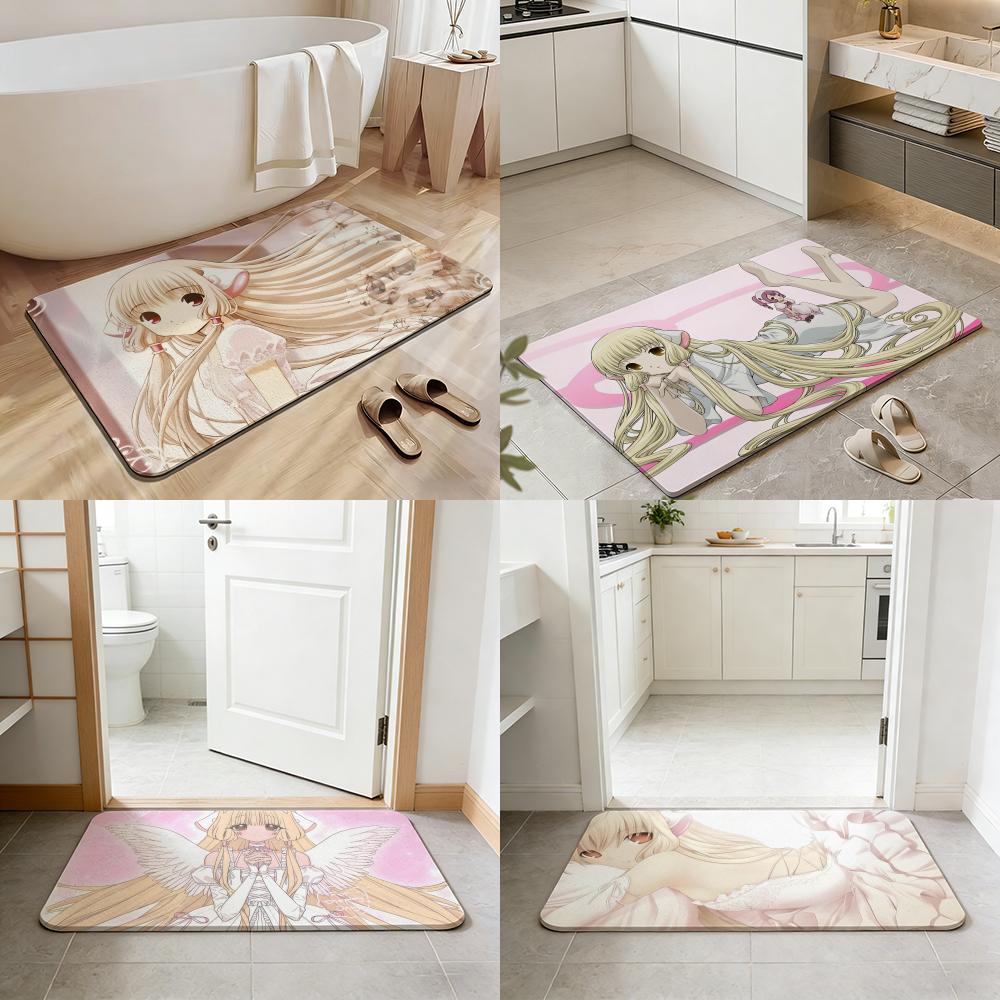 decorate-Chobits Floor Mat Non-slip Quick-dry Diatomaceous Earth Bath Mat, Absorbent Doormat