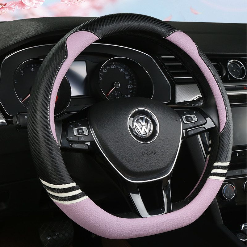 

Car Steering Wheel Cover All Year Round Neutral Cartoon Steering Wheel Cover Cute Female Summer Car Handle Cover Non-Slip Anti-Sweat Breathable Painted Face Cat--Purple [Type D]