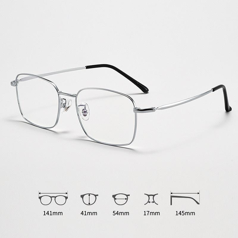 New Eyeglass Frame Men Business Metal Square Flat Light Mirror Ultra Light Comfortable To Wear Anti Blue Light Fashion Glasses