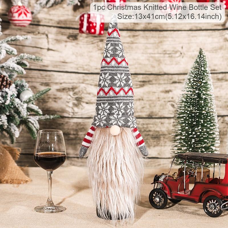 Christmas Wine Bottle Cover Merry Christmas Decorations For Home Christmas Ornament Xmas Table Decor New Year 2026 Navidad Gift