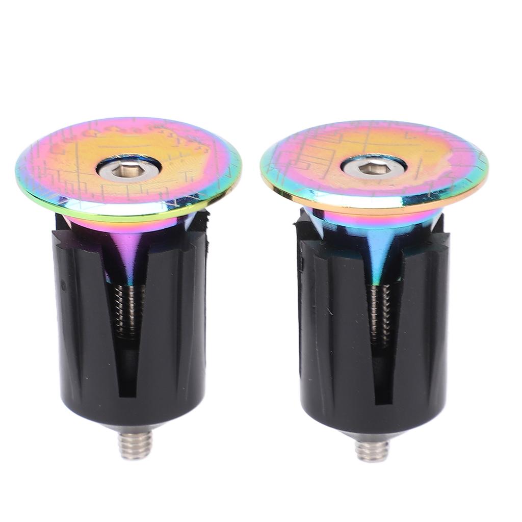2PCS Mountain Bike Handlebar End Caps Inflatable Adjustable Plated Colorful Aluminum Alloy