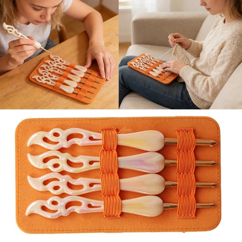 Crochet Hook Set In Acrylic With Large Handle For Easy Use By All Skill Level Craft