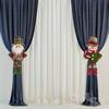 1pc of Christmas retro checkered curtain buckle, elderly snowman curtain holder, holiday decoration window decoration