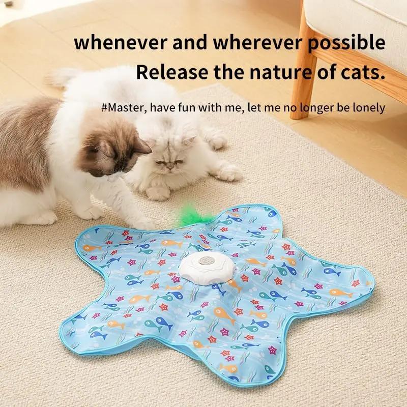 Giocattoli Interattivi Ricaricabili per Gatti, Giocattoli Durevoli Nascondino per Gatti con Piume Nascoste in Movimento, Giocattolo Automatico per Gatti e Gattini per Gatto