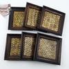 Set of 6 Rattan Coasters: Wooden Heat Insulation Pads, Thai Tea Set Display, Unique Antique Home Ornaments.