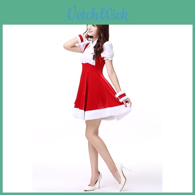 Women Deluxe Mrs Santa Claus Christmas Fancy Dress Costume For Festive Celebrations