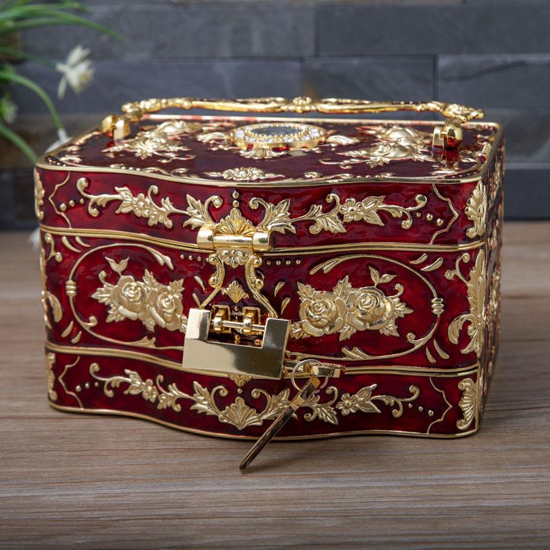 Elegant European-Style Multi-layer Jewelry Box for Weddings & Engagements