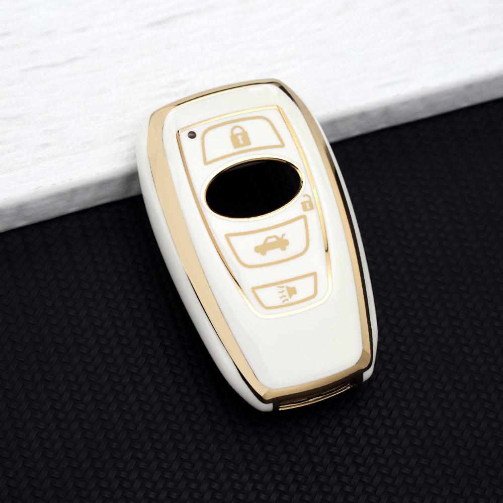 Smart Key Fob Cover for Subaru WRX STI XV Crosstrek Legacy BRZ Forester Impreza Outback 3/4 Buttons Key Protective Holder Chain