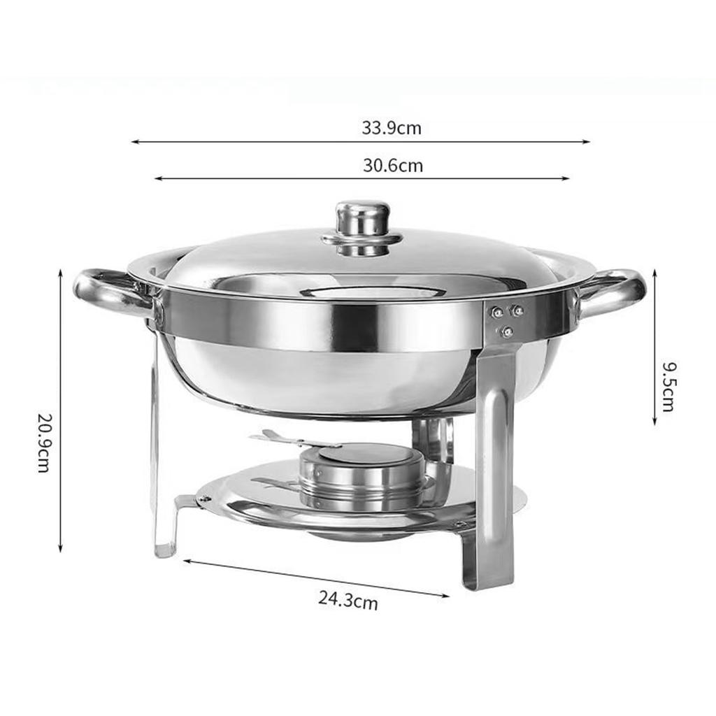 Catering Buffet Warmer Set, Catering Food Warmer, 4.5L Round Catering Warmer Server for Kitchen, Wedding, Cooking, Chafing
