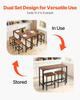 Bar Table, 3PCS 1193.8mm Bars Tables Set, Bar Tables and Chair Set with Rounded Edge Design, Rectangular Pub Table with Two Stools for Office Desk,