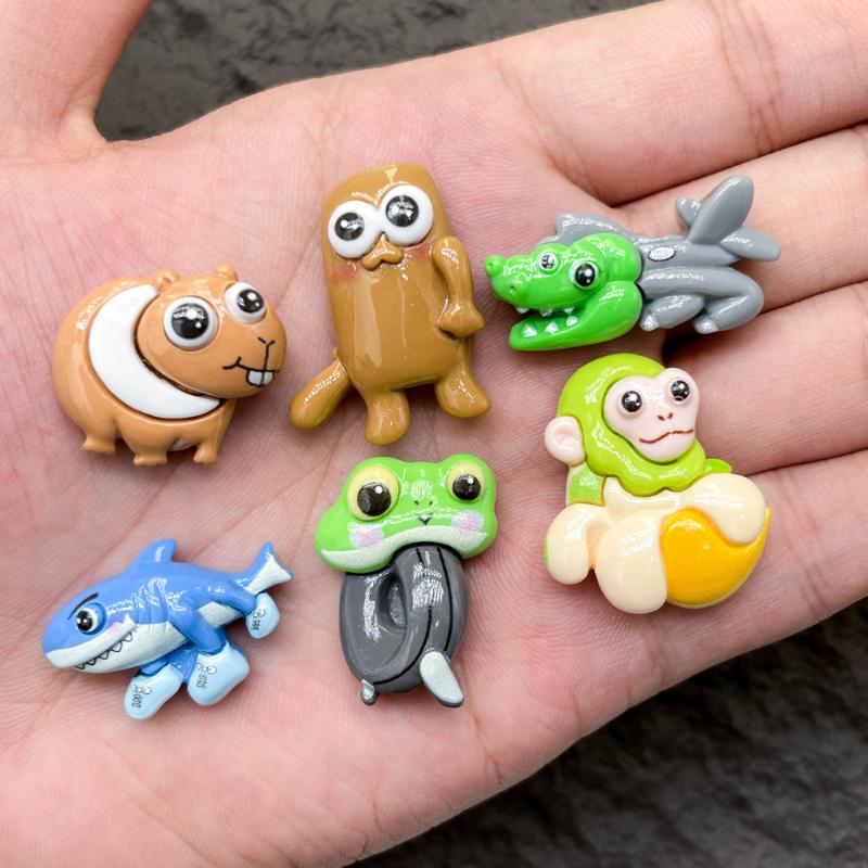 10Pcs/Set Brainrot Tung Sahur Figure Toy Tralalero Tralala Figures Bombardino Crocodilo Shimpanzini Bananini Model Decor Doll Gi