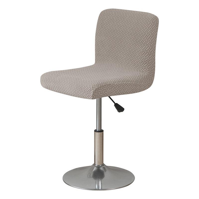 Swivel Short Back Bar Chair Stretch Cover T-Shaped Jacquard Fabric Bar Chair Elastic Cover for Dining Room Home Hotel Club