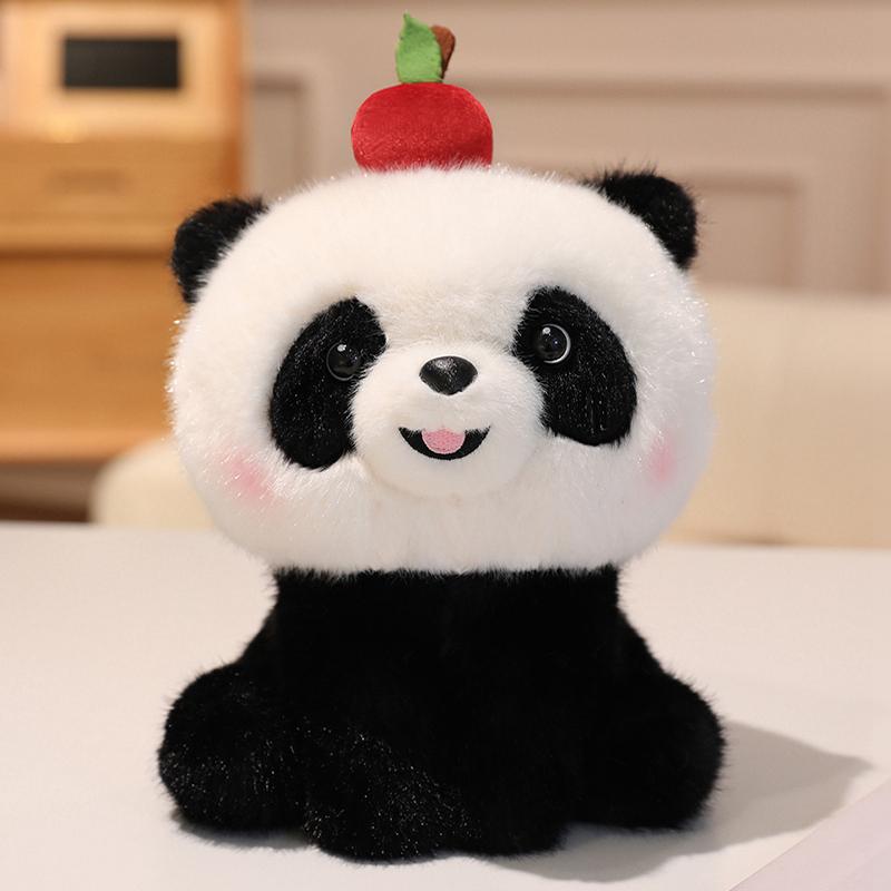 Fluffy Fruit Animal Plush Toy Soft Cartoon Elephant Bear Cattle Dog Panda Stuffed Doll Appease Pilow Birthday Gift For Kids