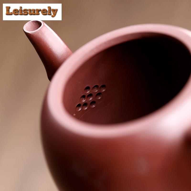 300ml Luxury Yixing Purple Clay Teapot Handmade Flower Bird Pot Raw Ore Red Dragon Mud Tea Maker Kettle With Infuser Zisha Tea