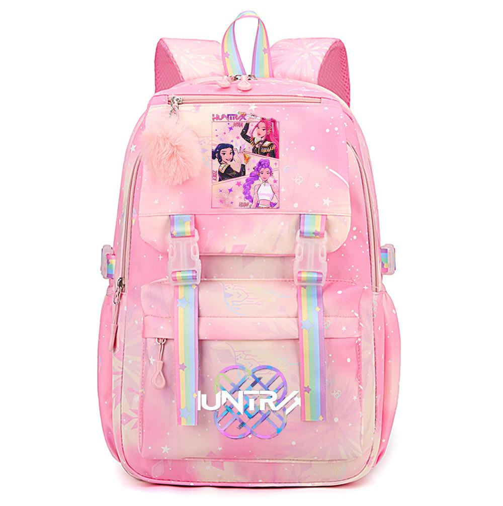 Anime Demon Hunters Printed Large Capacity Waterproof Backpack Teenger Student Schoolbag Bookbag Travel Bag