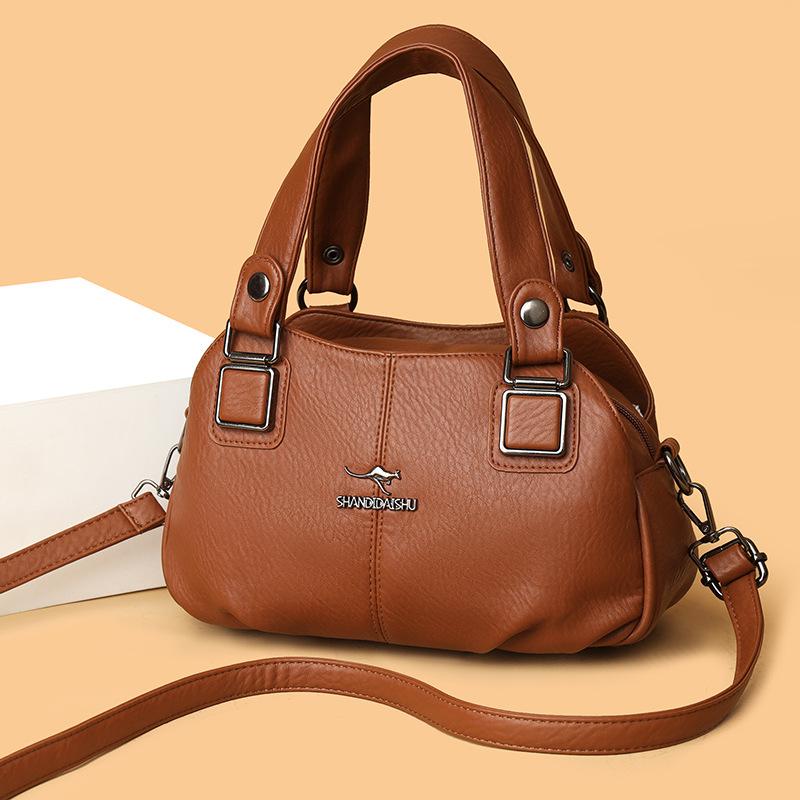 

2025 Luxury Women Tote Bags Vintage Shoulder Crossbody Bags Fashionable Mothers Bags Ladies Travel Commuter Bag 30-18-9 CM коричневый