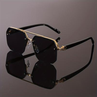 Gafas Retro de Doble Puente para Hombre Montura Negra Vintage Regalo Ideal para Hombres Estilo Casual Detalles Elegantes Pieza de Declaración