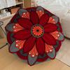 1pc Floral Mandala Design Automatic Umbrella Durable Iron Frame & Plastic Handle, Gift for Men & Women, Sturdy Construction Yy250905184