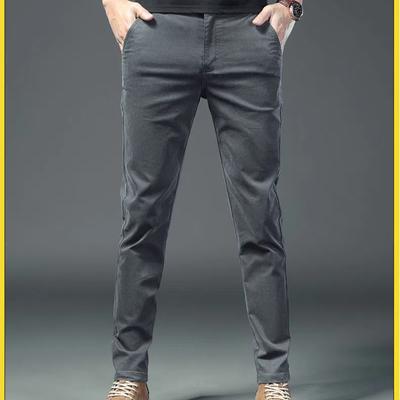 Business Casual Men's Spring and Autumn New Patchwork Button Zipper Pocket Fashion Solid Color Minimalist Straight Pants