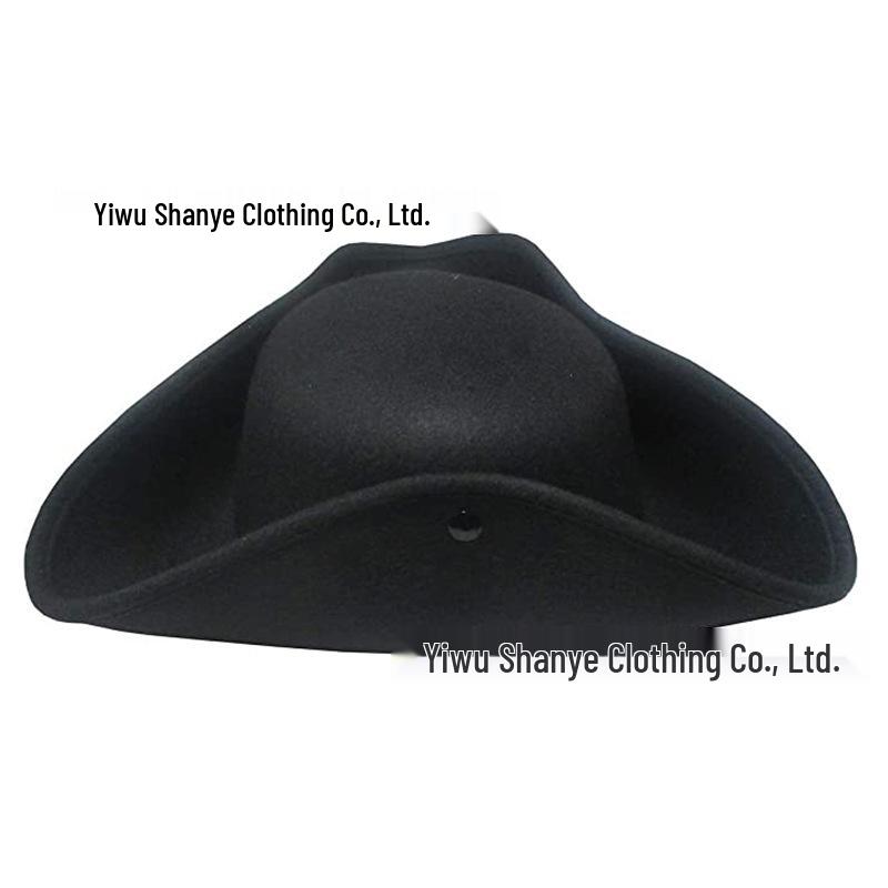 Caribbean Gold-Trimmed Pirate Hat for Halloween and Stage Performances