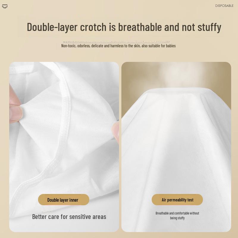 Convenient Sterilized Cotton Disposable Underwear for Travel & Daily Use - Men & Women