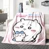 1pc Chiikawa Blanket with Custom Name, Gift, for Men and Women, Soft Blanket, Good for Sofa Bed Couch Travel, Lightweight Flannel Blanket