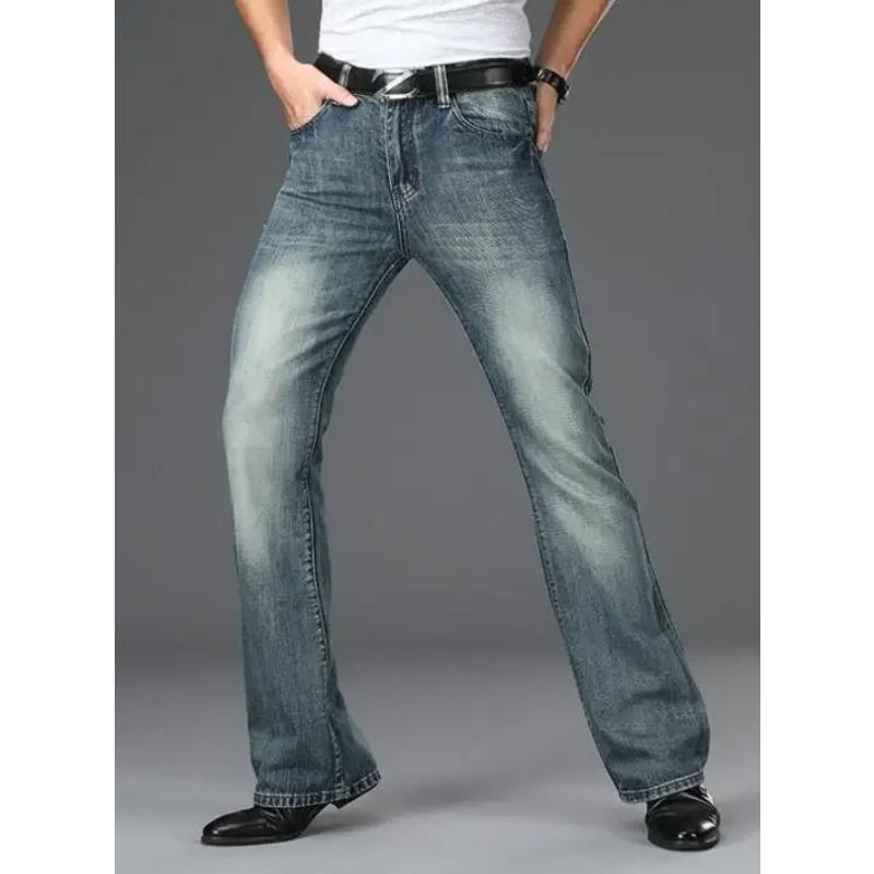 Men's Flared Pants Classic Flared Jeans Loose Leg Jean Boot Cut Trouser