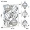 6CM Plastic Christmas Ball Set with Adhesive Powder Lines - Tree Ornament Decoration